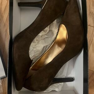 Rich Brown High Heeled Pumps with Stiletto Heel